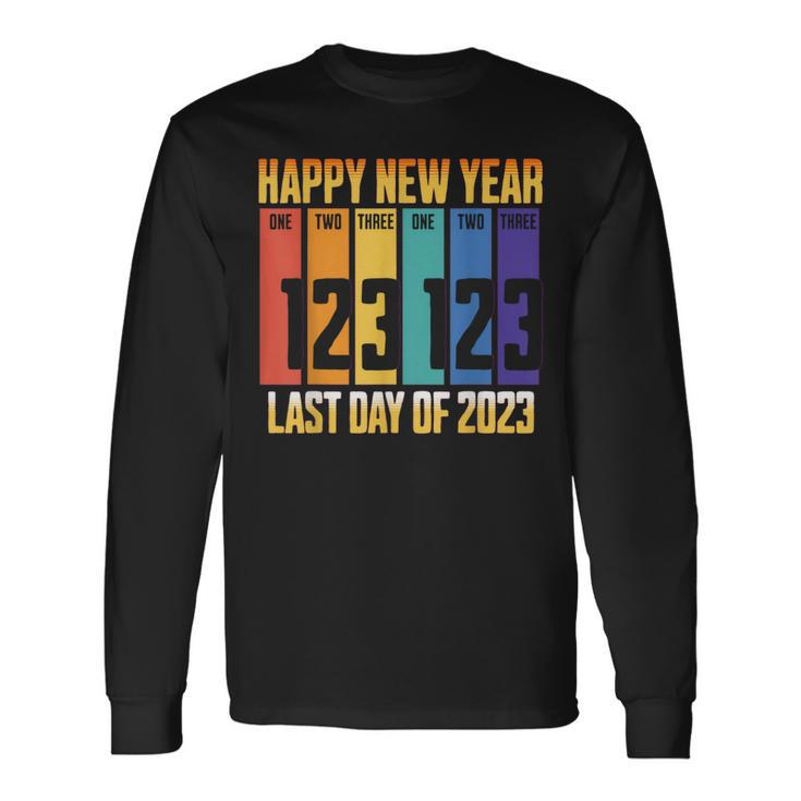 Last Day Of 2023 123123 Happy New Year 123123 New Year Eve Long Sleeve T-Shirt