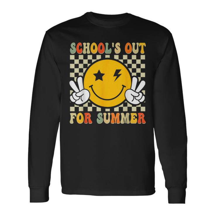 Last Day Of School Retro Schools Out For Summer Teachers Long Sleeve T-Shirt