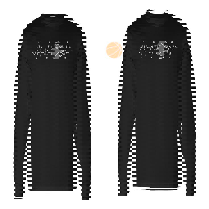Latido Del Corazón De Baloncesto – Bball Ekg Pulse Line Jugadores Divertidos Camiseta de manga larga