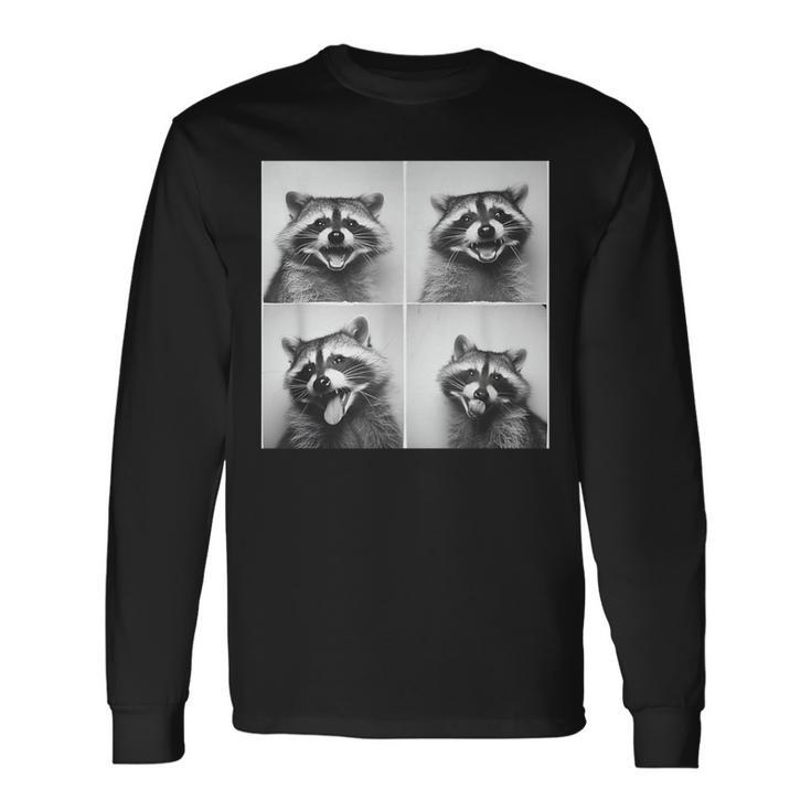 Laughing Raccoon Face Trash Raccoons Unique Quirky Animal Long Sleeve T-Shirt
