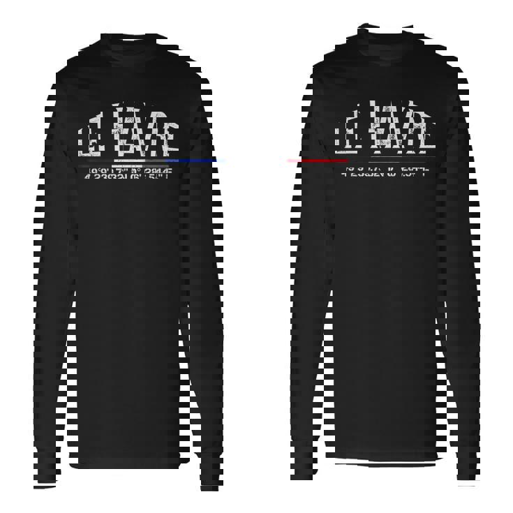 Le Havre France Coordonnées Gps T-shirt à manches longues