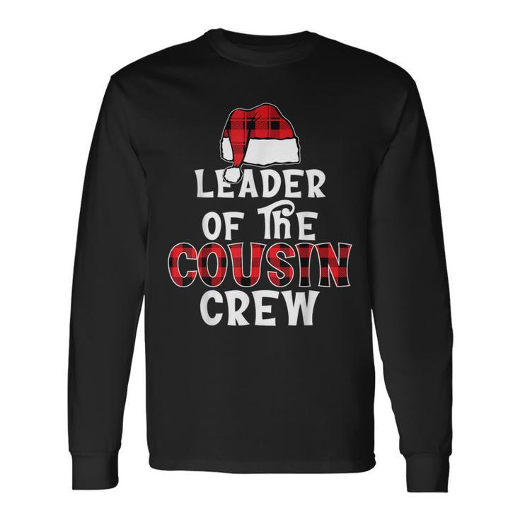 Leader Of The Cousin Crew Pajamas Xmas Buffalo Plaid Long Sleeve T-Shirt