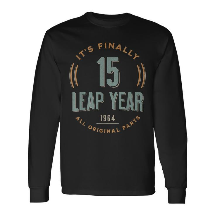 Leap Day 15 Leap Year Feb 29Th 60 Years Old Custom Birthday Long Sleeve T-Shirt