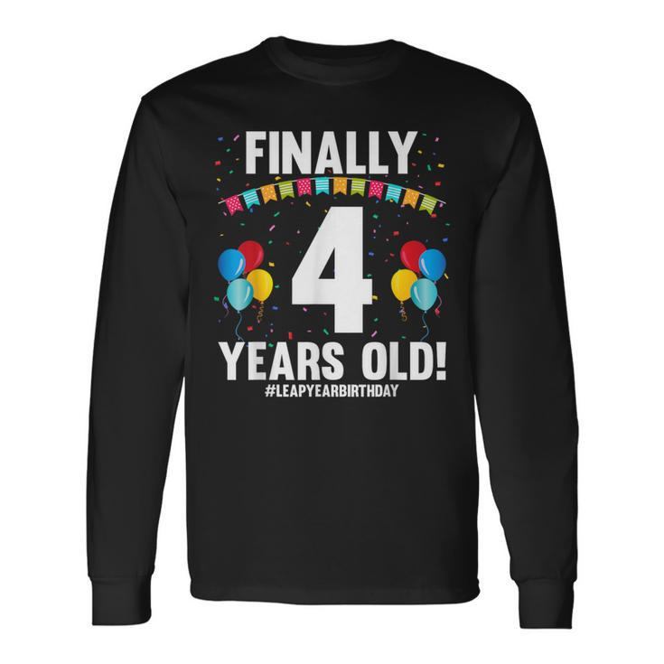 Leap Year 2024 February 29Th Birthday Finally 4 Years Old Long Sleeve T-Shirt
