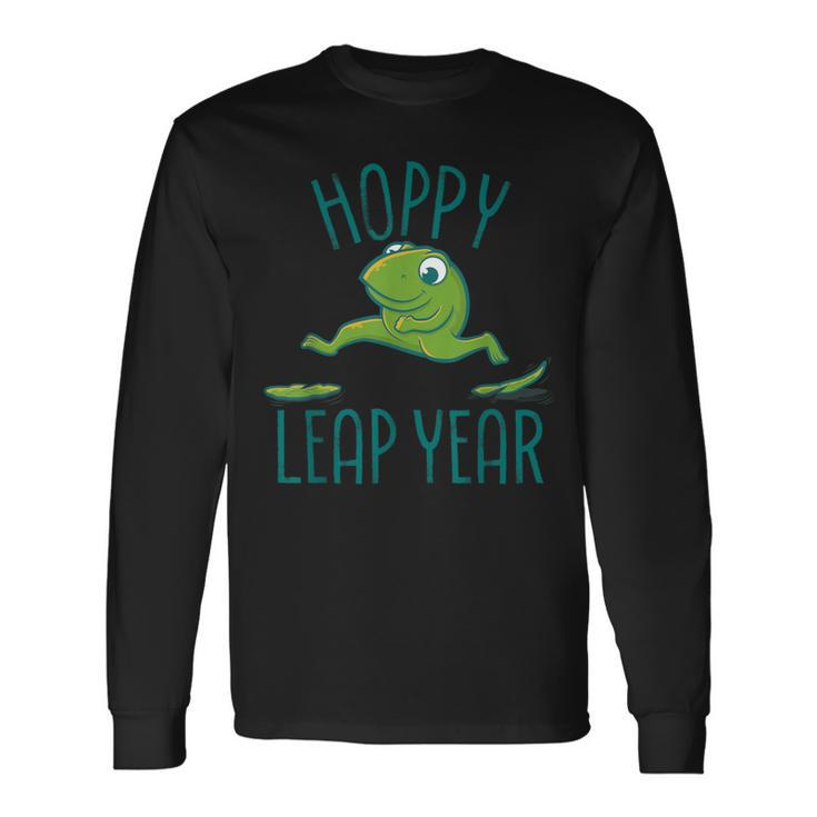 Leap Year February 29 Birthday Cute Frog Happy Leap Day Long Sleeve T-Shirt