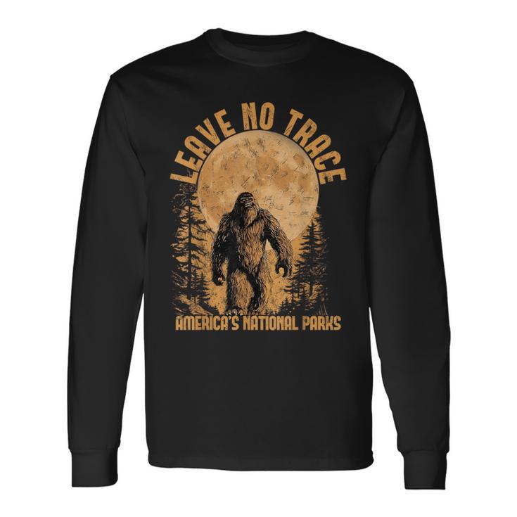 Leave No Trace America National Parks Big Foot Long Sleeve T-Shirt