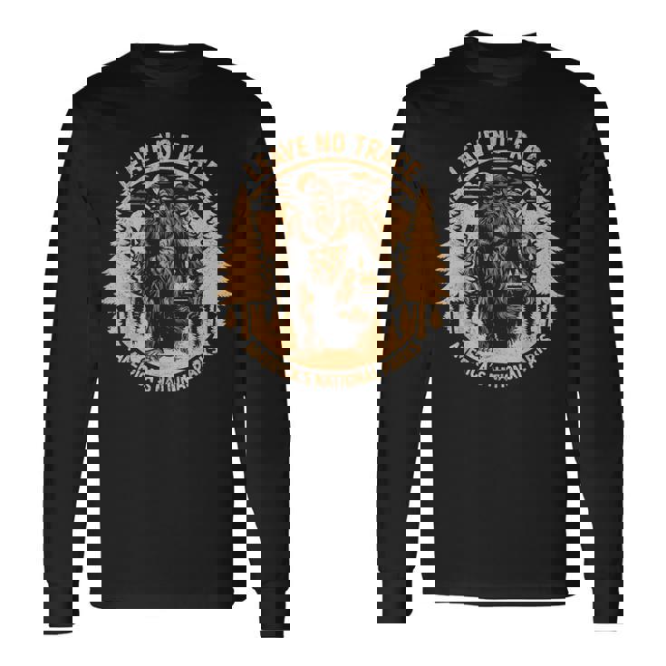 Leave No Trace Big FootAmerica National Parks Long Sleeve T-Shirt Gifts ideas