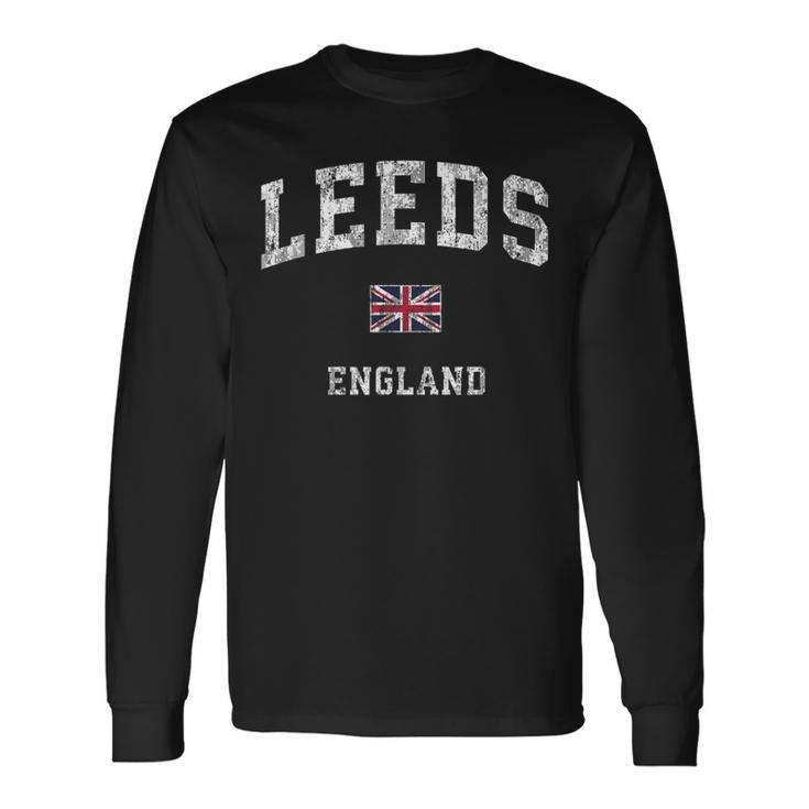 Leeds England Vintage Athletic Sports Long Sleeve T-Shirt