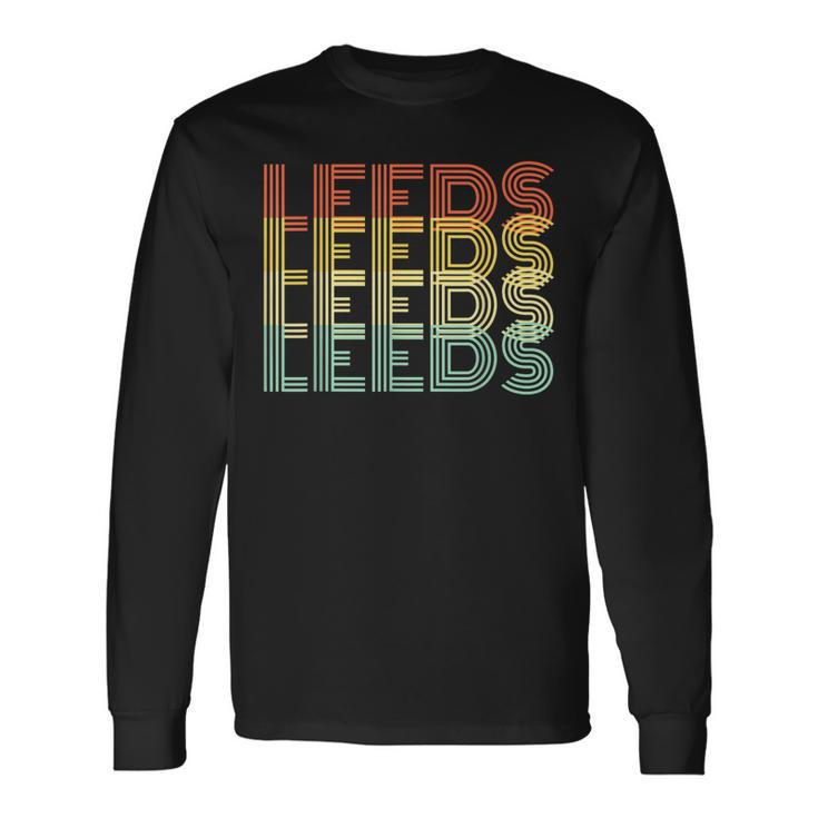 Leeds Retro Home Vintage City Hometown Long Sleeve T-Shirt
