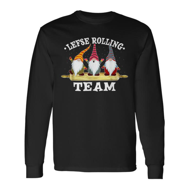 Lefse Rolling Team Nisse Tomte Norway Christmas Gnomes Long Sleeve T-Shirt