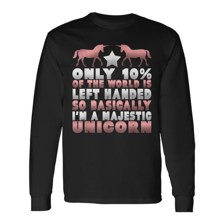 Left Hander Lefty Pride Unicorn Lefty Long Sleeve T-Shirt