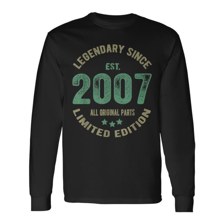 Legend Since 2007 17Th Birthday Retro 17 Years Old Boy Long Sleeve T-Shirt Gifts ideas