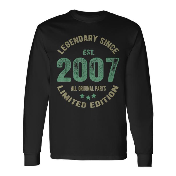 Legend Since 2007 17Th Birthday Retro 17 Years Old Boy Long Sleeve T-Shirt