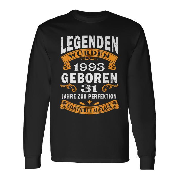 Legenden 1993 Geboren Geschenk Jahrgang 31 Geburtstag Langarmshirts Geschenkideen