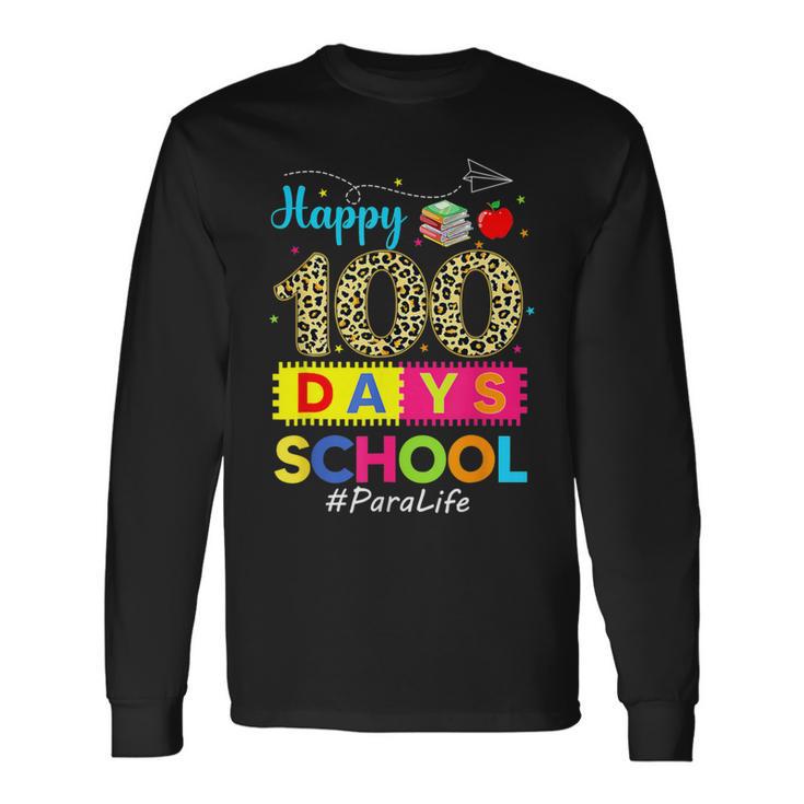 Leopard 100Th Day Of School Para Life 100 Days Smarter Long Sleeve T-Shirt