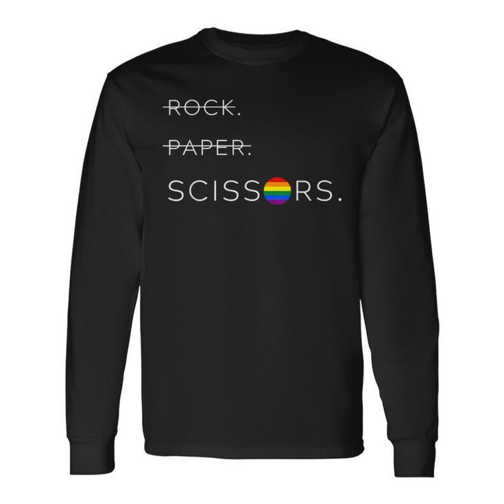 Lesbian Lgbt Pride Apparel Rock Paper Scissors Long Sleeve T-Shirt