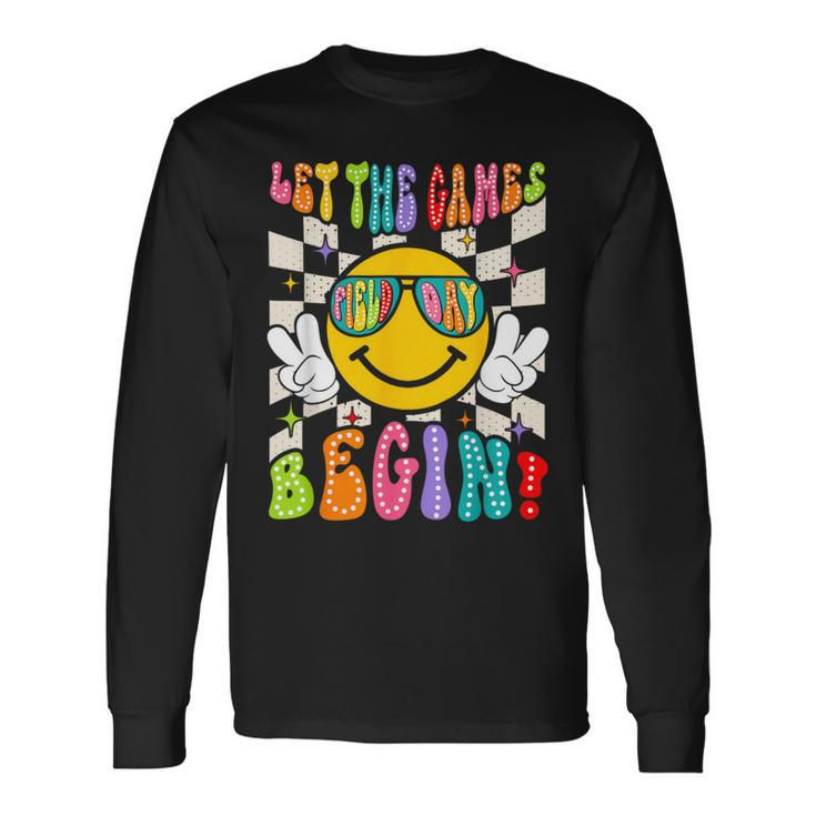Let The Games Begin Happy Field Day Field Trip Fun Day Retro Long Sleeve T-Shirt Gifts ideas