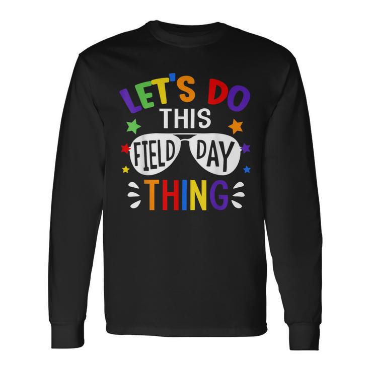 Let's Do This Field Day Thing School Quote Sunglasses Boys Long Sleeve T-Shirt