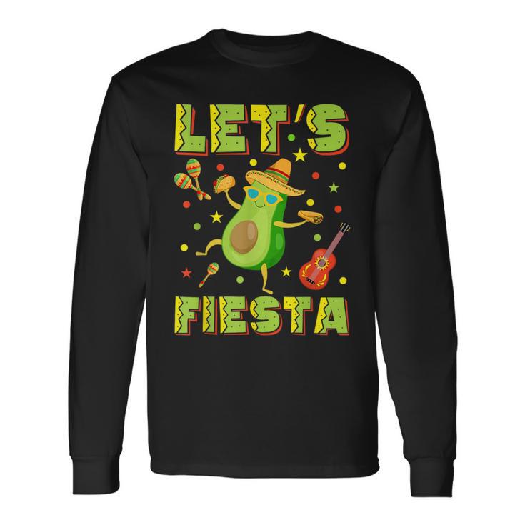 Let's Fiesta Avocado And Tacos Cinco De Mayo Long Sleeve T-Shirt