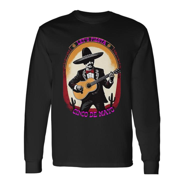 Let's Fiesta Cinco De Mayo Mexican Party Guitar Music Lover Long Sleeve T-Shirt Gifts ideas