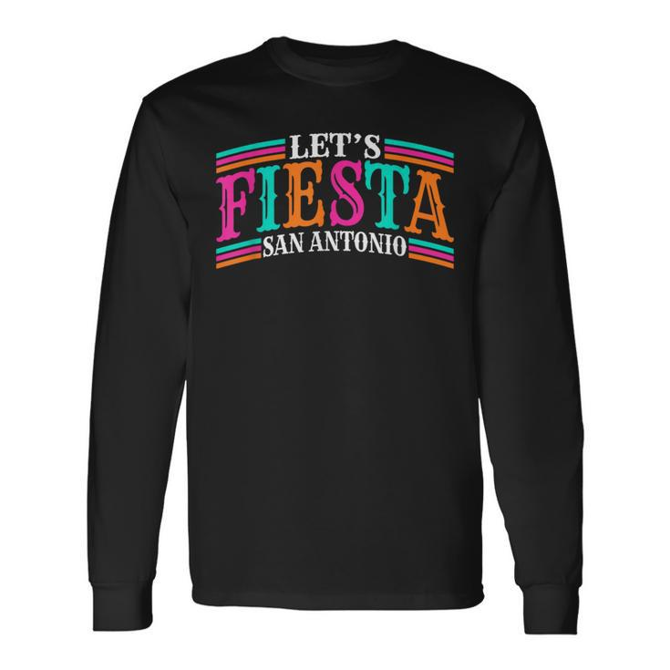 Let's Fiesta San Antonio Retro Cinco De Mayo Fiesta Sucia Long Sleeve T-Shirt