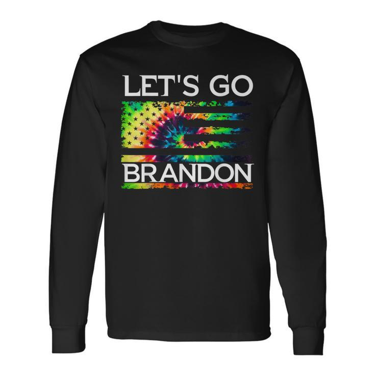 Let's Go Brandon Conservative Anti Liberal Us Tie Dye Flag Long Sleeve T-Shirt