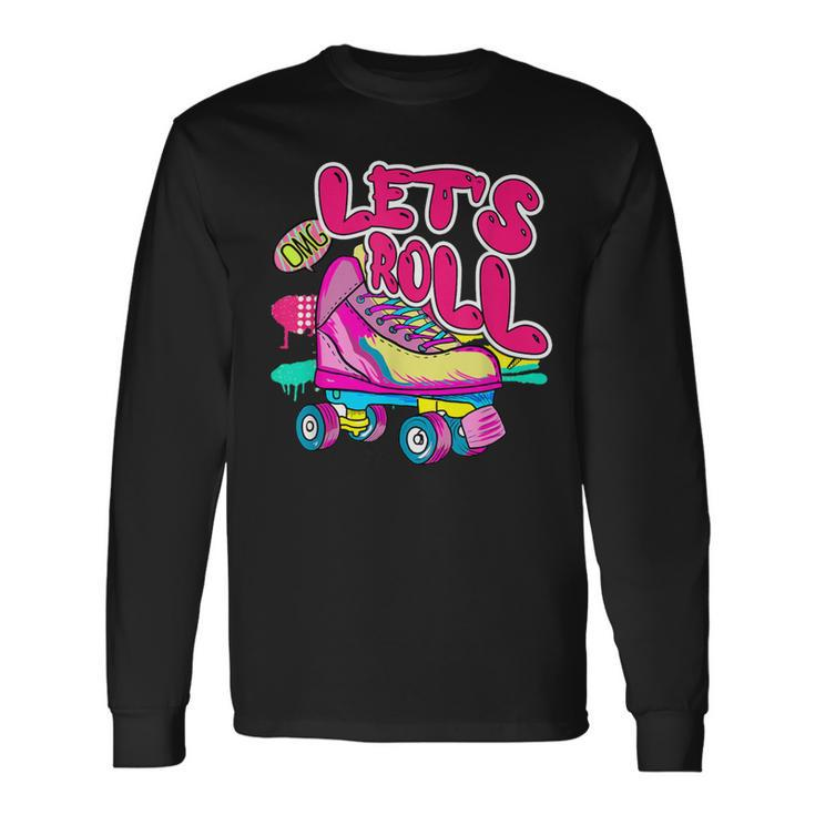 Let's Roll Unicorn Roller Skate Fun Party Girl's Long Sleeve T-Shirt Gifts ideas