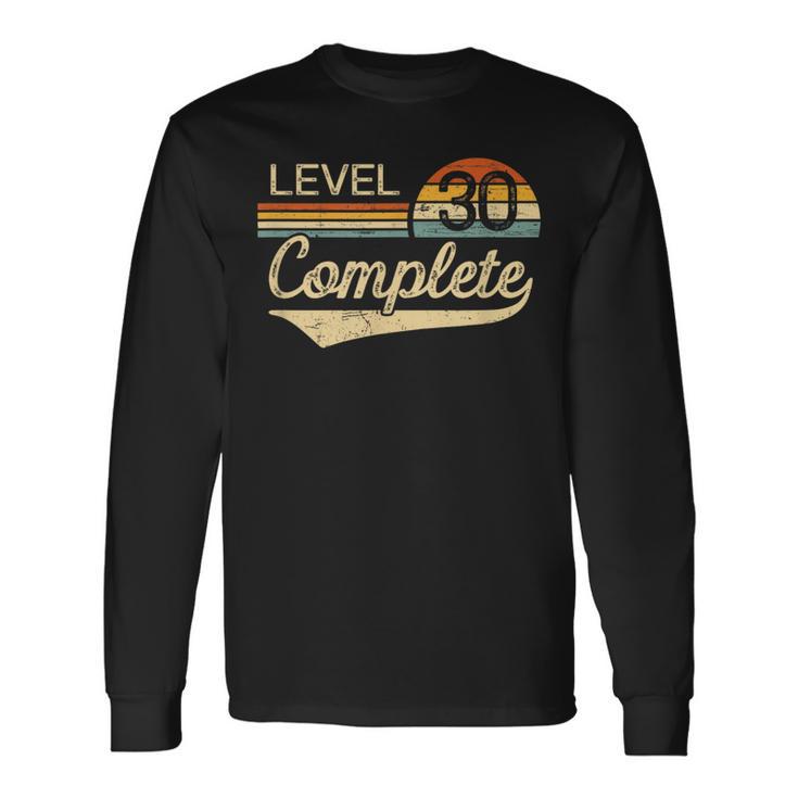 Level 30 Complete Vintage 30Th Wedding Anniversary Long Sleeve T-Shirt Gifts ideas