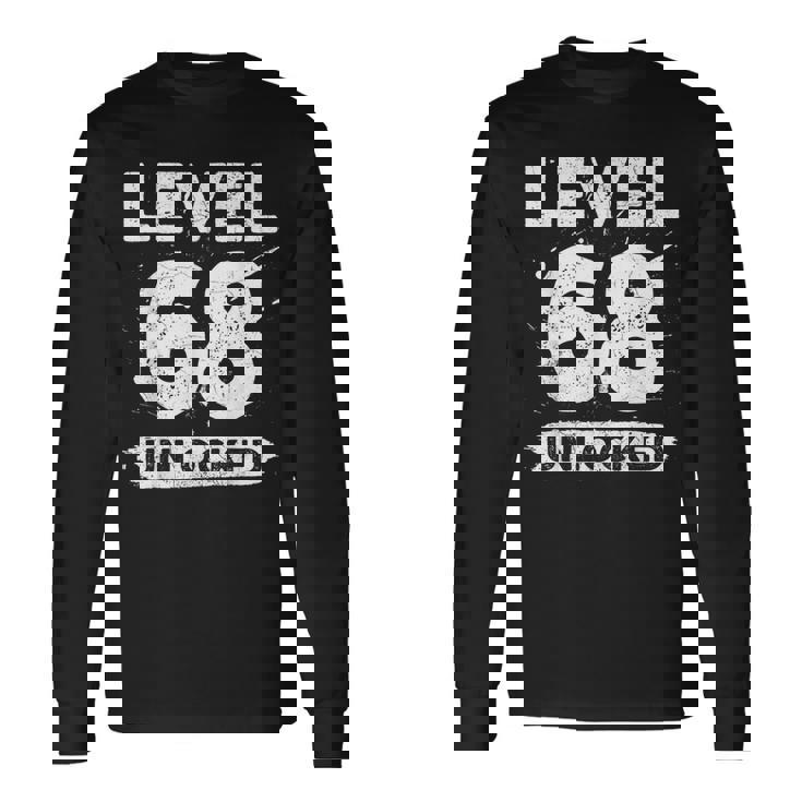 Level 68 Unlocked 68 Aniversario De Boda 68 Años Camiseta de manga larga