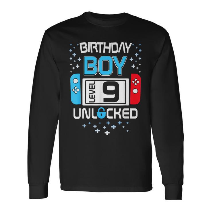 Level 9 Freigeschaltet 9 Geburtstag 9-Jähriger Junge Langarmshirts Geschenkideen