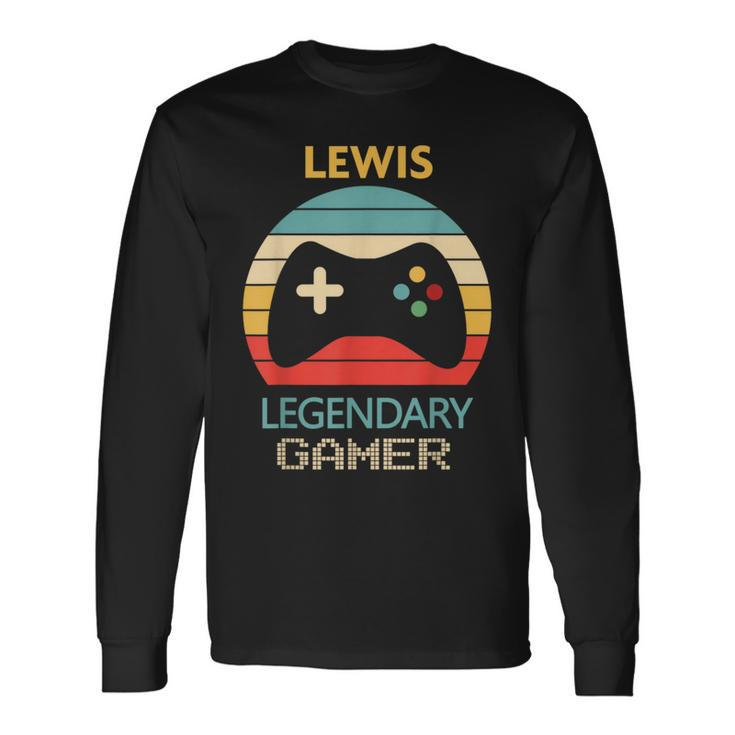 Lewis Name Personalised Legendary Gamer Long Sleeve T-Shirt
