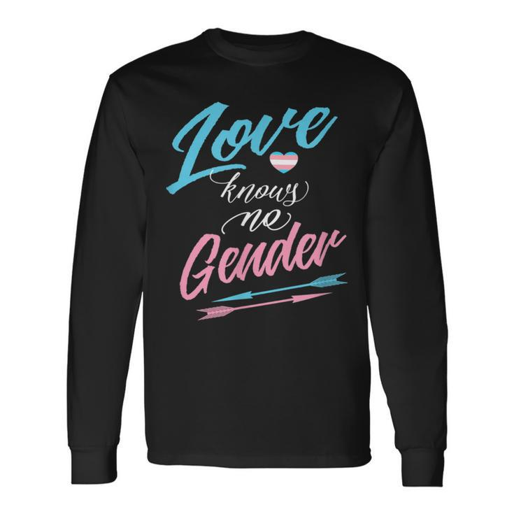 Lgbt Transgender -Love Knows No Gender With Arrows Long Sleeve T-Shirt Gifts ideas