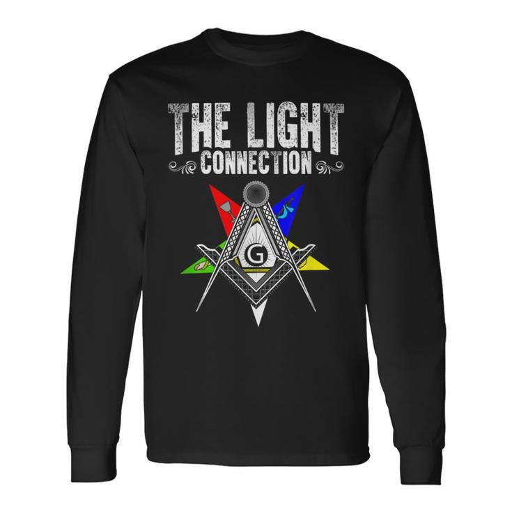 Light Connection Oes Masonry Freemasonry Masonic Freemason Long Sleeve T-Shirt Gifts ideas