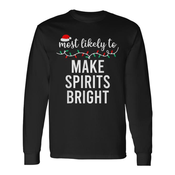 Most Likely To Christmas Matching Family Pajamas Long Sleeve T-Shirt