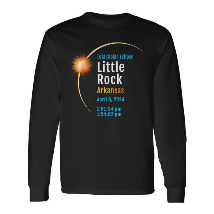 Little Rock Arkansas Ar Total Solar Eclipse 2024 1 Long Sleeve T-Shirt