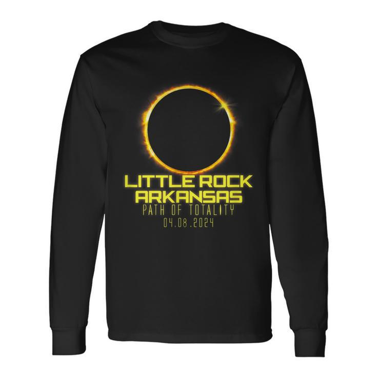 Little Rock Arkansas Path Totality Total Solar Eclipse 2024 Long Sleeve T-Shirt