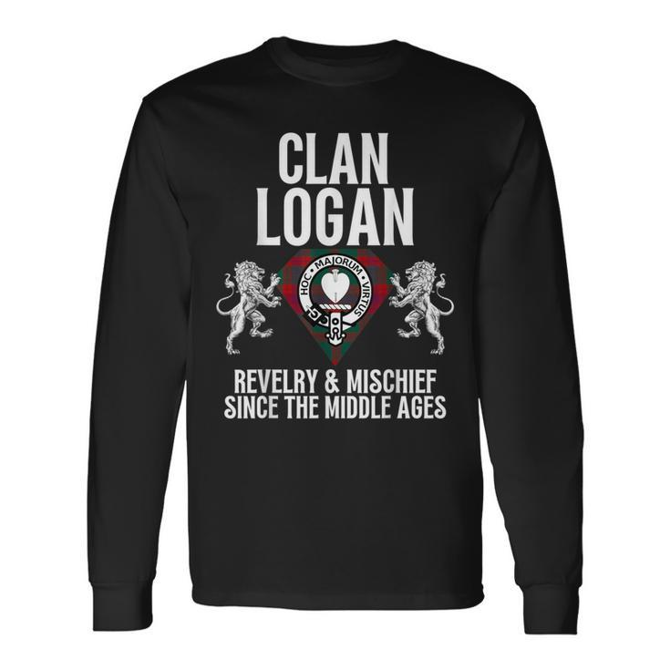Logan Clan Scottish Name Coat Of Arms Tartan Family Party Long Sleeve T-Shirt