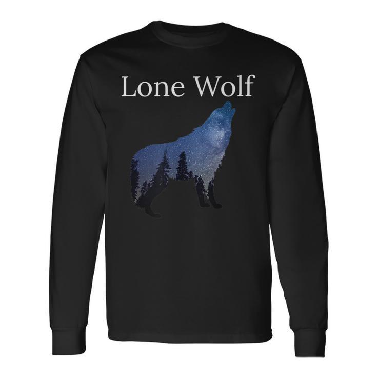 Lone Wolf For Shy Introverts & Wolf Lovers Guys Long Sleeve T-Shirt