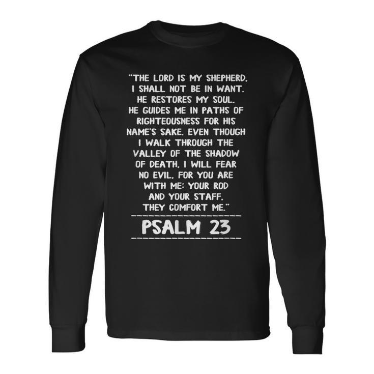 The Lord Is My Shepherd Psalm 23 Jesus Christian Long Sleeve T-Shirt