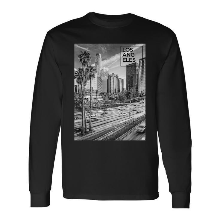 Los Angeles Realistic Photo With Los Angeles Text Apparel Long Sleeve T-Shirt