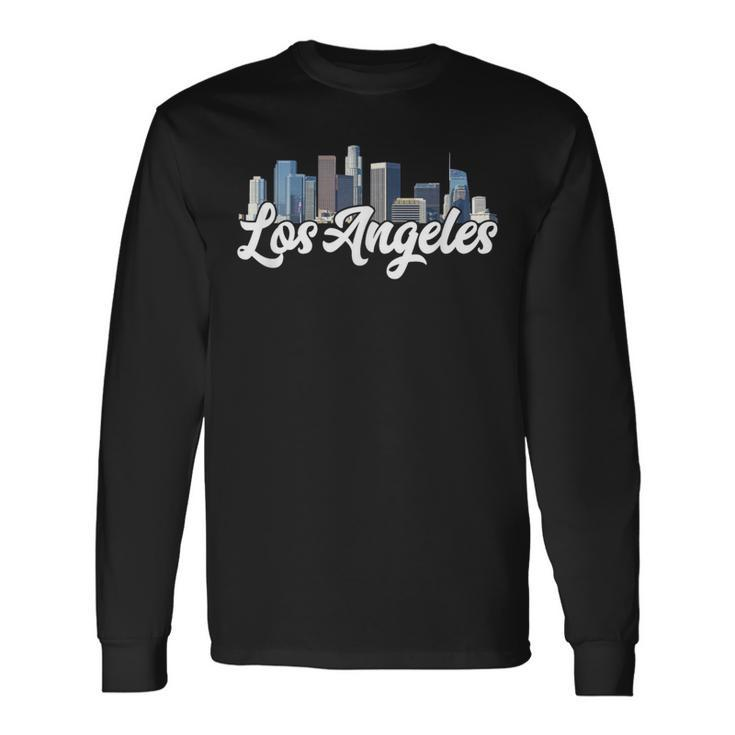 Los Angeles Skyline Architecture City Urban Graffiti Street Long Sleeve T-Shirt
