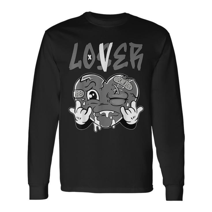 Loser Lover Grey Drip Heart Matching Outfit Women Long Sleeve T-Shirt