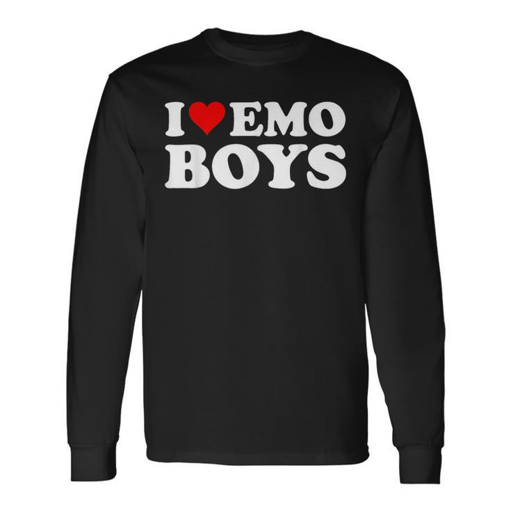 I Love Emo Boys I Heart Emo Boys Long Sleeve T-Shirt