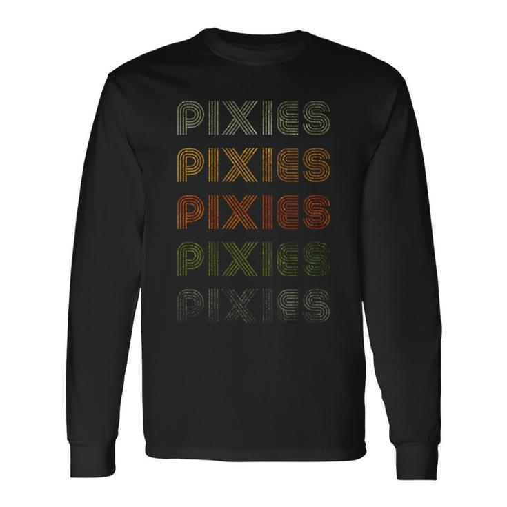 Love Heart Pixies Grunge Vintage Style Black Pixies Long Sleeve T-Shirt