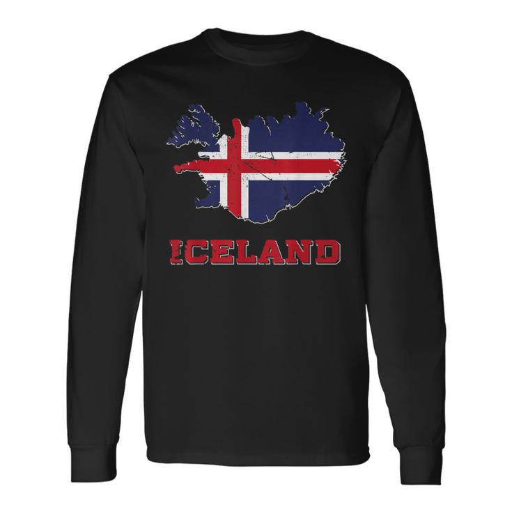 I Love Iceland Pride Flag Icelander Home SouvenirLong Sleeve T-Shirt Gifts ideas