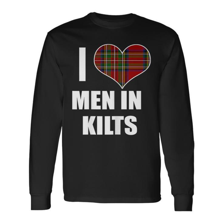 I Love In Kilts Royal Stewart Tartan Plaid Kilt Heart Long Sleeve T-Shirt