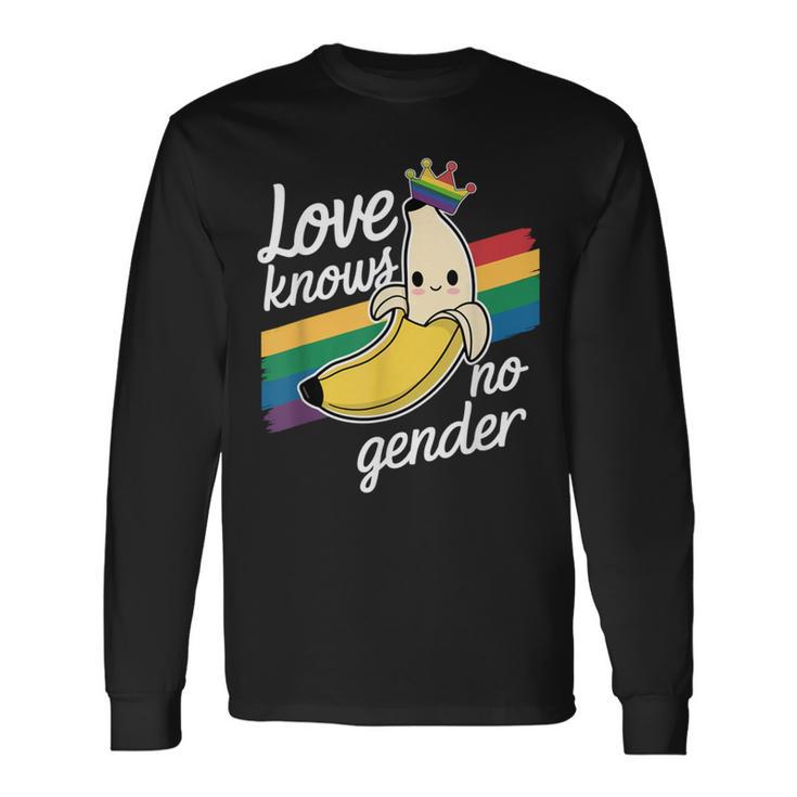 Love Knows No Gender Kawaii Banana Pride Celebration Long Sleeve T-Shirt