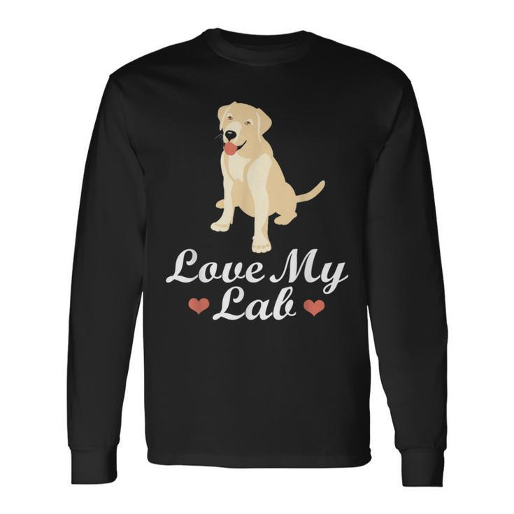 I Love My Lab Cute Golden Labrador Dog Long Sleeve T-Shirt