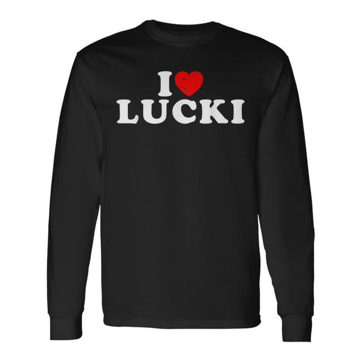 I Love Lucki I Heart Lucki Red Heart Long Sleeve T-Shirt