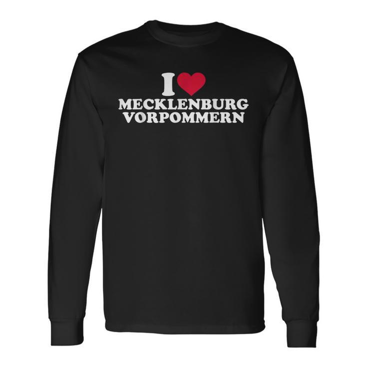 With I Love Mecklenburg Vorpommer Motif Langarmshirts Geschenkideen